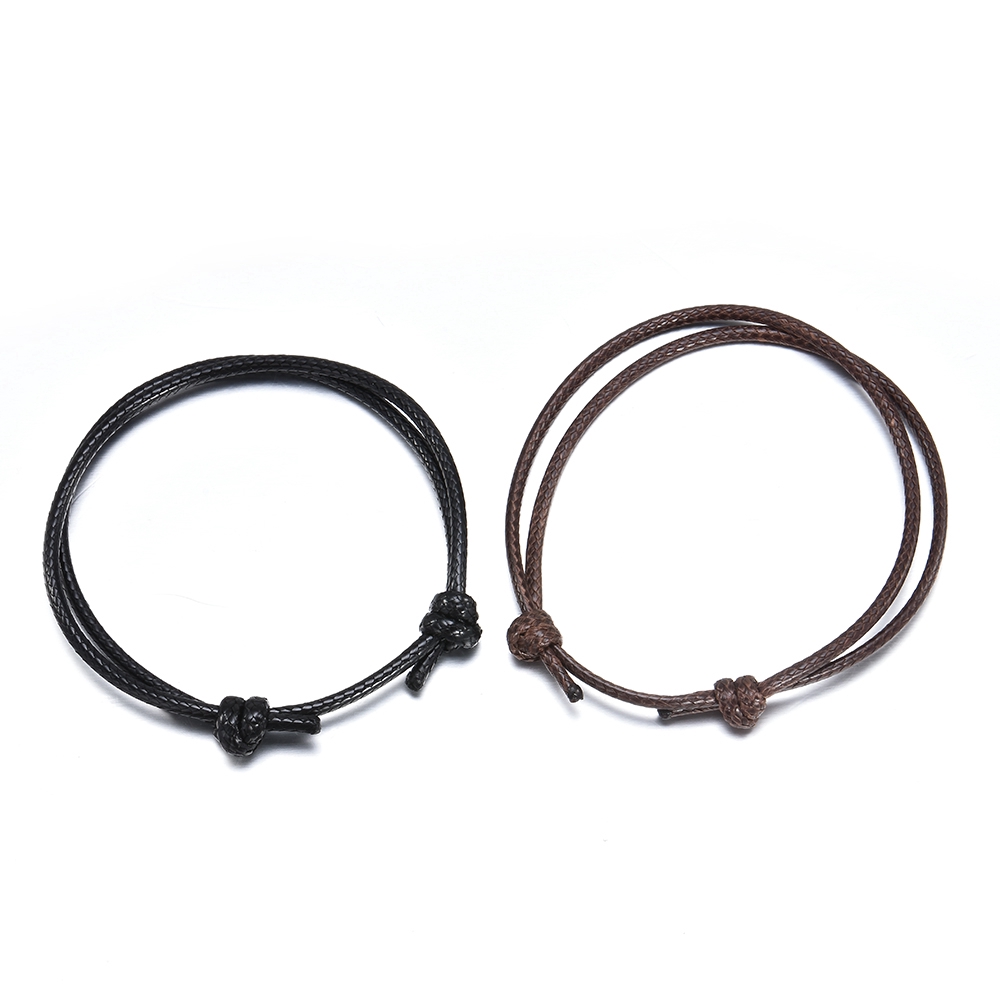 Bộ 2 vòng dây đeo tay cặp đôi đơn giản có thể điều chỉnh