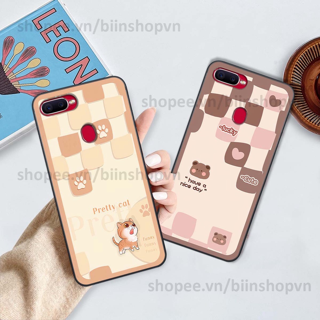 Ốp Oppo A5s / A7 / F9 / A12 caro trái tim nhiều màu sắc, đầy cá tính, khẳng định phong cách