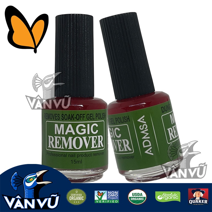 Nước Phá Sơn Gel Magic Remover 15ml, Dung Dịch Nước Ủ Tháo Phá Gel Không Cần Cà Top