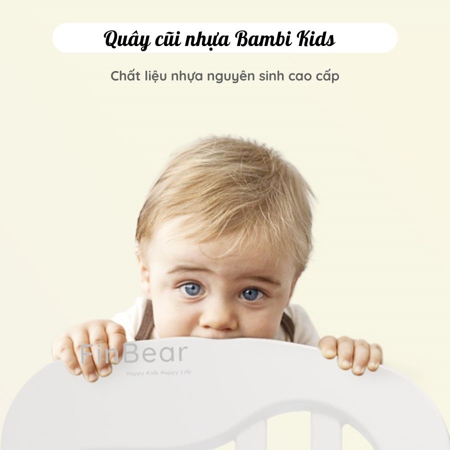 Quây cũi nhựa Bambi Kids màu Trắng nhiều kích thước, Cũi nhựa nguyên sinh cao 65cm an toàn cho bé FINBEAR