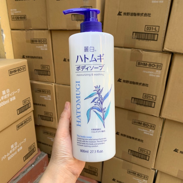 Sữa tắm dưỡng trắng da HATOMUGI giữ ẩm nhật bản 800ml‎