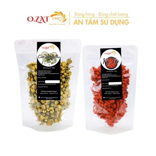 Trà hoa cúc vàng nụ/ cúc nụ kỉ tử/kỷ tử OZAT FOOD mỗi loại 100g giúp ngủ ngon an thần