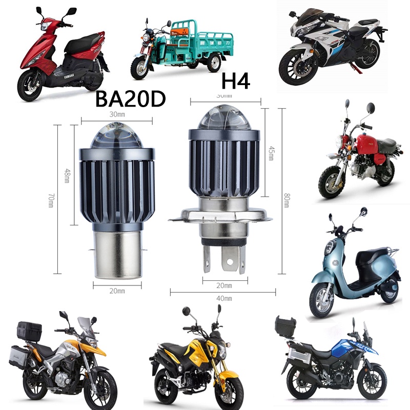 đèn xe máy siêu sáng Đèn Pha LED H6 H4 P15D mio125 MINI Hai Màu Chuyên Dụng Cho Xe Mô Tô