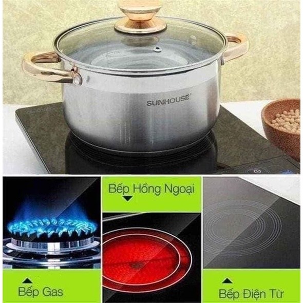Bộ NỒI INOX 5 ĐÁY CAO CẤP SUNHOUSE SH781 hàng chính hãng