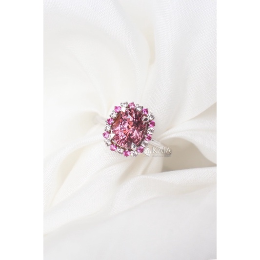 Nhẫn Spinel Tím đá thiên nhiên AU 10k phụ kiện thời trang tặng kèm kiểm định - KAIA