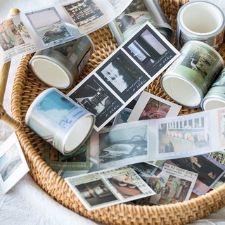 Cuộn sticker ảnh phong cách, trang trí sổ vintage
