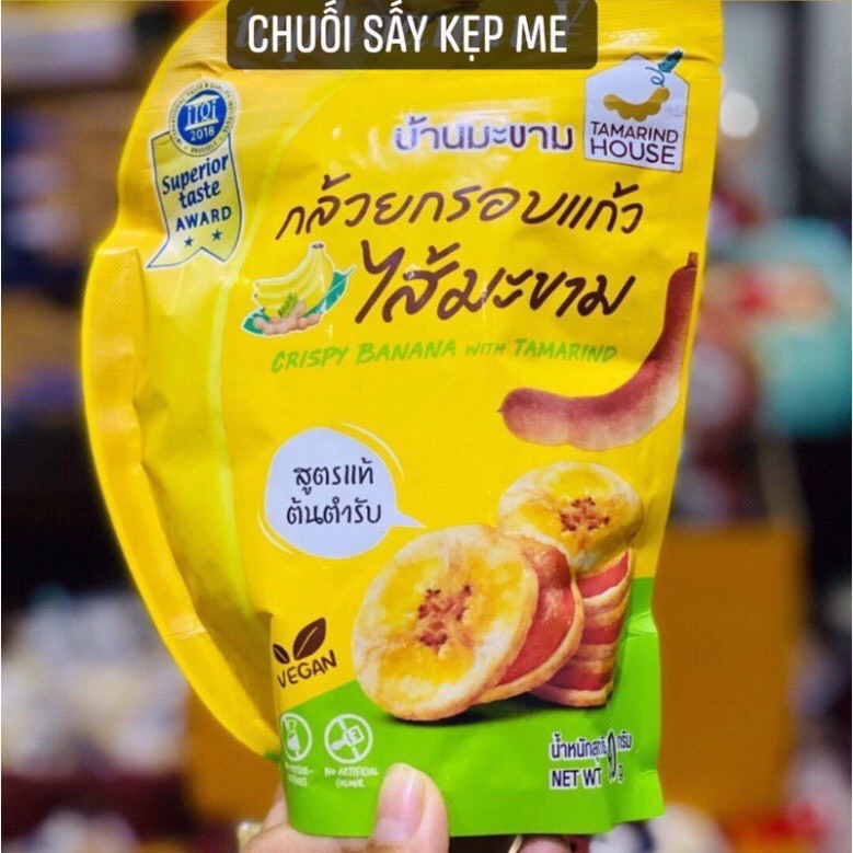 Chuối sấy kẹp me / khoai môn sấy kẹp me Thái Lan gói lớn - 90GR