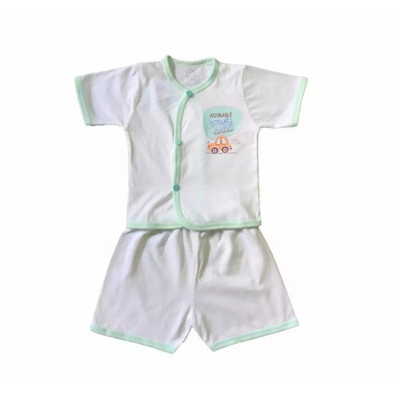 Bộ Quần Áo Sơ Sinh Cộc Tay Màu Trắng JOU Cotton Cao Cấp Cho Bé - Đồ Bộ Cho Bé Sơ Sinh