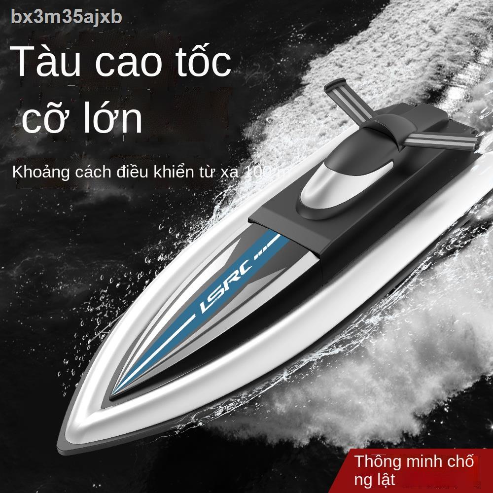 Thuyền cao tốc điều khiển từ xa du thuyền tàu mô hình trẻ em người lớn nước điện thuyền cao tốc không thấ
