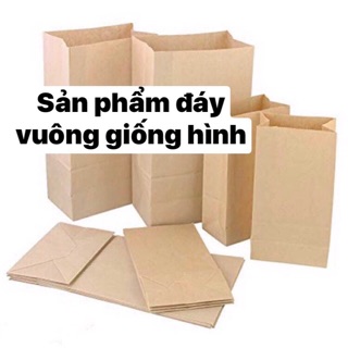 [y hình] combo 100 túi giấy xi măng đủ size đáy vuông