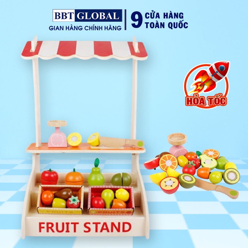 Đồ chơi trẻ em BBT Global quầy bán trái cây bằng gỗ MSN15023