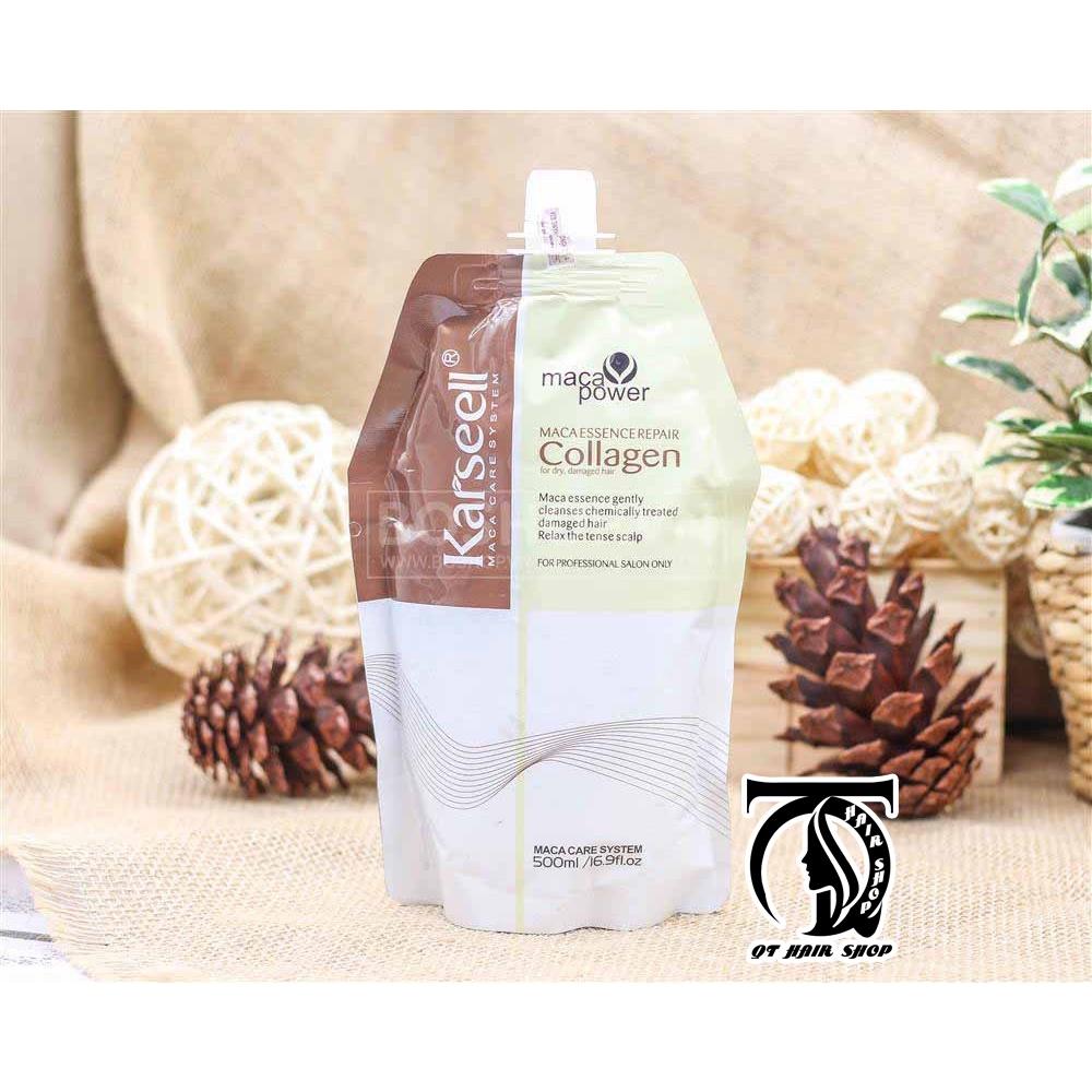 Kem Hấp Ủ Xả Phục Hồi Tóc Collagen Karseell Maca 500ML