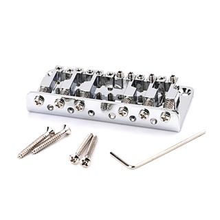 youn Metal Guitar Fixed Hardtail Bridge Roller Saddle Bridge Replacement for 6-String Electric Guitar Bridge Tailpiece