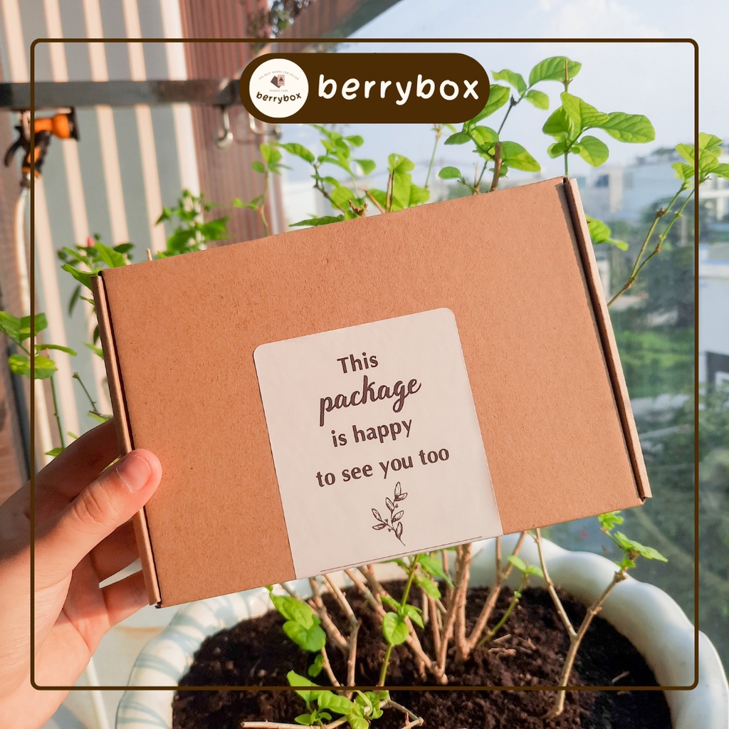 Berry | Set 50 tem nhãn dán PK, sticker niêm phong có keo dán túi giấy, thùng carton, gói hàng