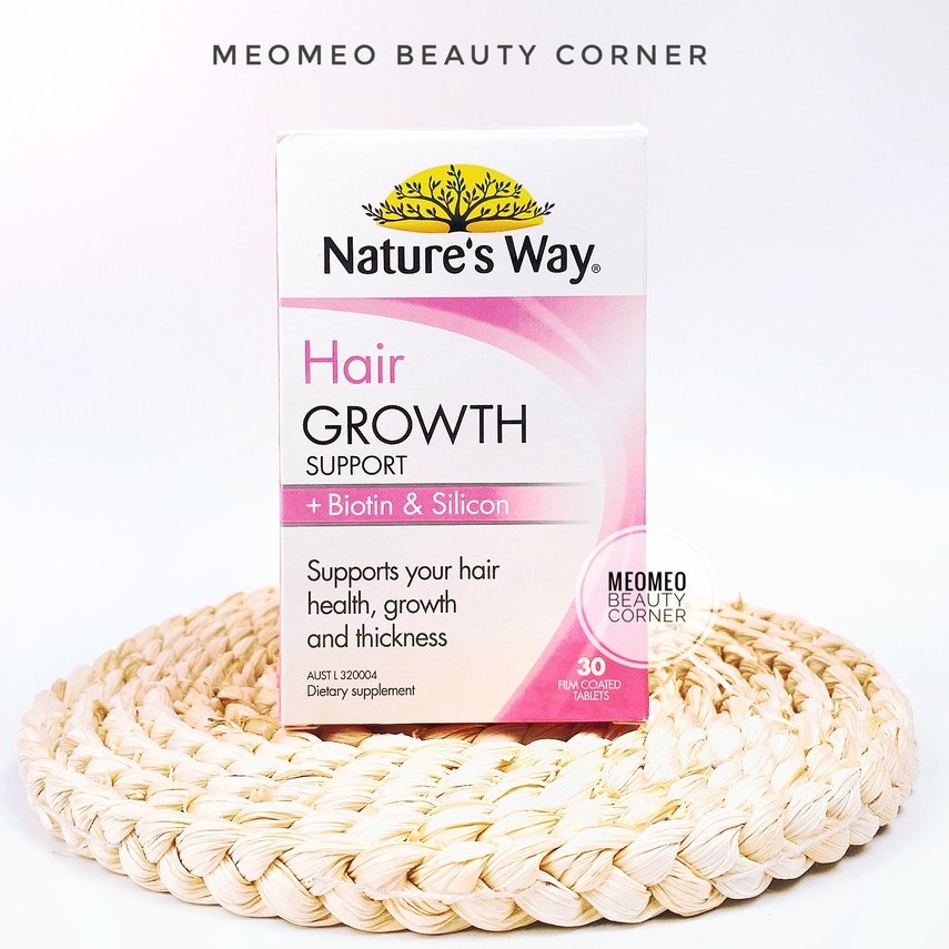 Viên hỗ trợ mọc tóc Nature’s Way Hair Growth Support + Biotin &amp; Silicon