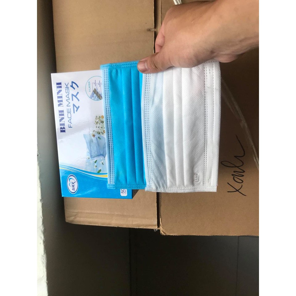 KHẨU TRANG Y TẾ BÌNH MINH  💋 FREESHIP💋 4 Lớp KHÁNG KHUẨN ( siêu dày) - 50 chiếc/hộp, Ngăn Vi Khuẩn và Khói Bụi | BigBuy360 - bigbuy360.vn