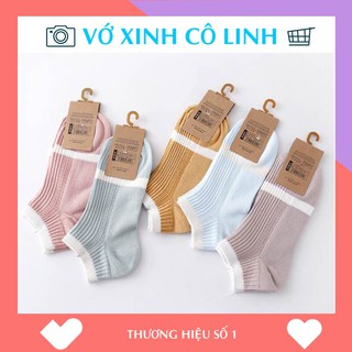 Set 5 đôi tất nữ cổ ngắn xinh xắn - màu pastel - hàng cao cấp vx24