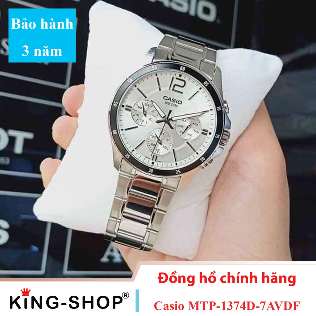 Đồng hồ nam Casio Standard thể thao, điện tử giá rẻ - Dây bằng thép không gỉ, chống nước 5ATM (MTP-1374D-7AVDF)