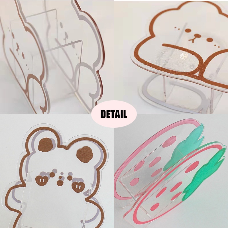 Hộp Đựng Bút/Cọ Trang Điểm Bằng Acrylic Trong Suốt In Họa Tiết Hoạt Hình Đáng Yêu