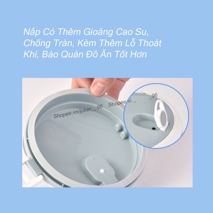 HỘP CƠM LÚA MẠCH 1 TẦNG HÌNH TRÒN GIỮ NHIỆT TỐT