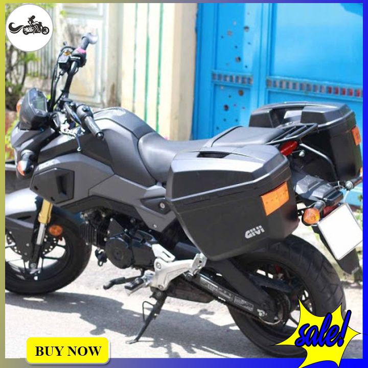 Combo cặp thùng hông Givi E22N-S kèm baga SBL2000 gắn thông dụng cho nhiều dòng xe máy hàng chính hãng BH lên đến 2 năm