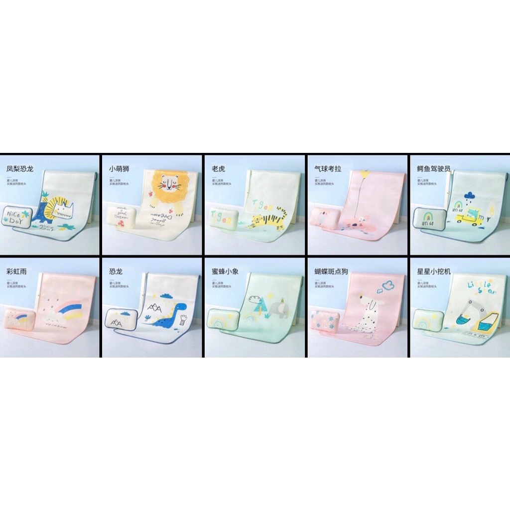 Chiếu Điều Hoà Kèm Gối Muslin Tree Cao Cấp Cho Bé Sơ Sinh Babibu - CĐHM