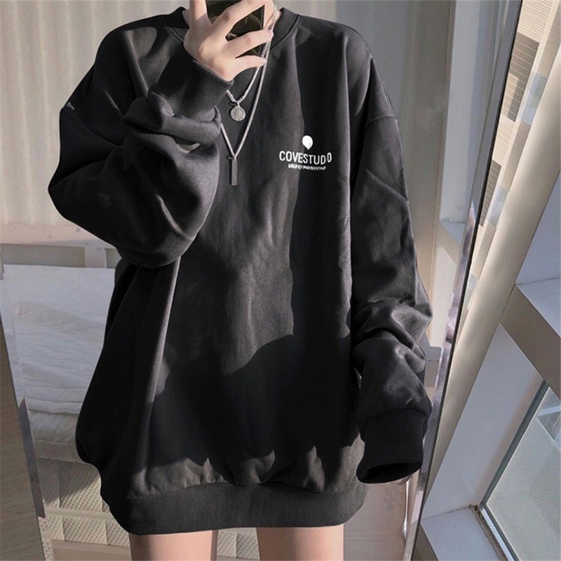 Áo Sweater Tay Dài Cổ Tròn Dáng Rộng Phong Cách Thời Trang Hàn Quốc Cho Nữ | BigBuy360 - bigbuy360.vn