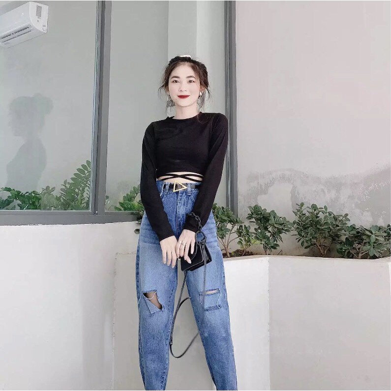 [𝐅𝐑𝐄𝐄 𝐒𝐇𝐈𝐏]Quần jean baggy nữ kẻ rách lưng cao MunMunStore chất mềm mại quần bò chất mềm mại phông cách ulzzang8739