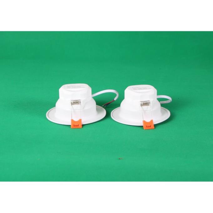 Bộ 3 Đèn Led âm trần đổi màu 5w viền bạc/vàng, đèn trang trí giá rẻ
