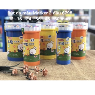 Bút dạ màu marker 2 đầu 12-18-24 màu