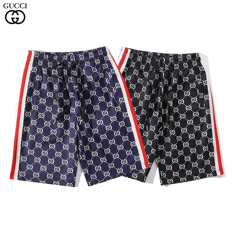 Quần Short Dây Rút In Biểu Tượng G Đôi Phong Cách GUCCI Cổ Điển Thoáng Khí Thoải Mái Hợp Thời Trang