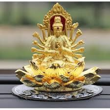 Nước hoa ô tô cao cấp hình tượng Phật Bà Quan Âm Nghìn Tay 2 mặt