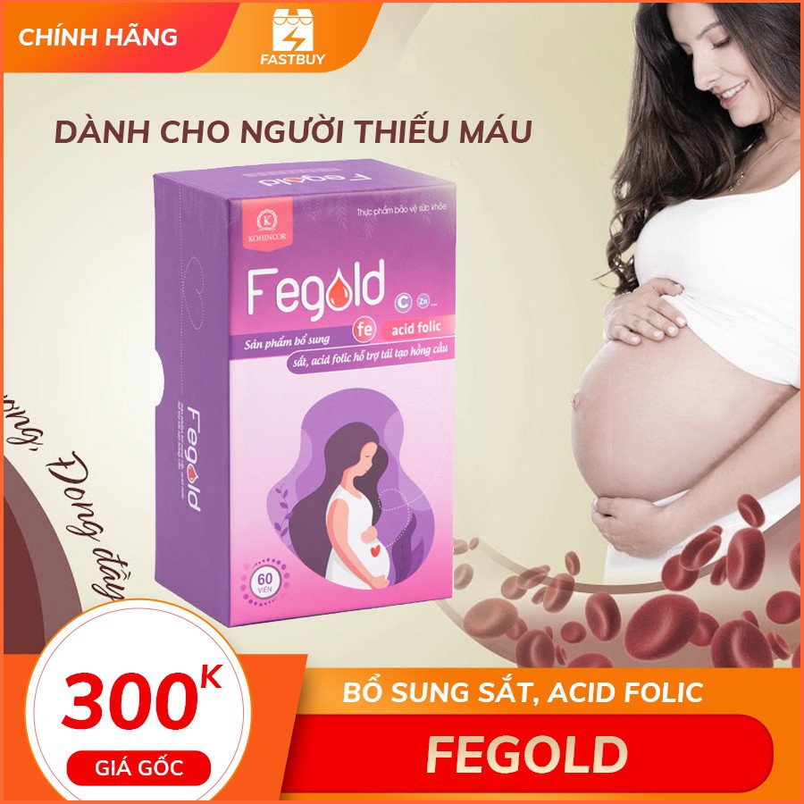 Fegold Kohinoor Star bổ sung sắt, acid folic hỗ trợ tái tạo hồng cầu (Cho mẹ bầu, người thiếu máu)