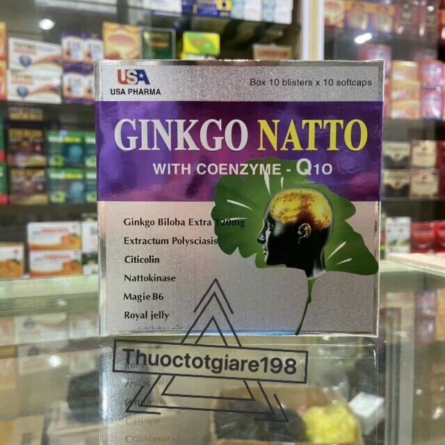 Viên bổ não Ginkgo Natto Q10 Tím (hộp 100 viên) - [ Quầy Thuốc Bảo Lâm ] -[Chính Hãng]