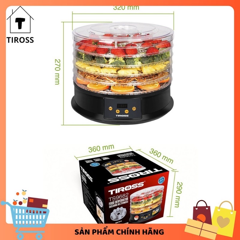Máy sấy hoa quả, thực phẩm Tiross TS9682 | TS9683 , Hàng chính hãng - Bảo hành 12 tháng
