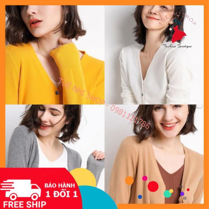 Áo khoác len Cardigan nữ mỏng cổ chữ V hàng Quảng Châu cao cấp AL04 | BigBuy360 - bigbuy360.vn