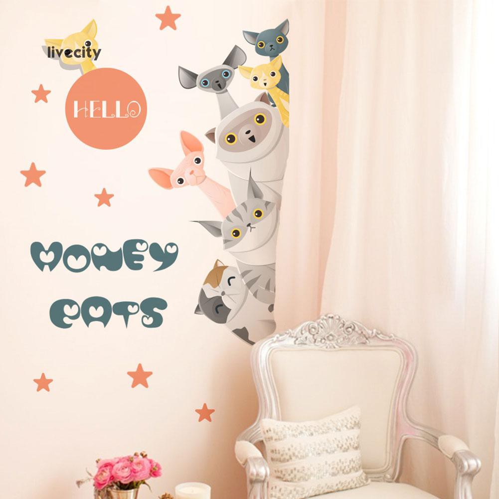Sticker dán tường hình những chú mèo dễ thương | BigBuy360 - bigbuy360.vn