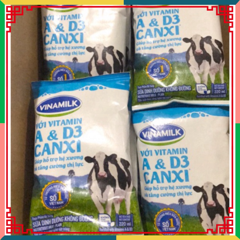 1 Gói túi sữa tươi Vinamilk không đường 220ml