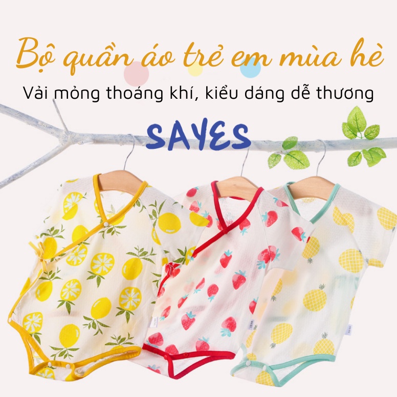 Bộ body cho bé sơ sinh vải cotton thở thoáng mát