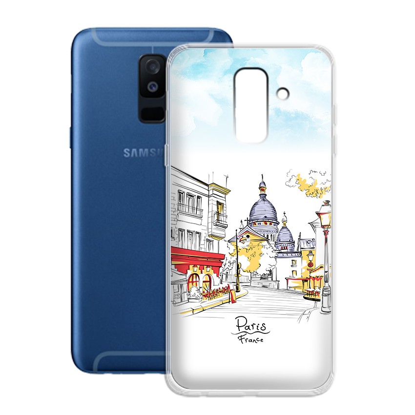 Ốp lưng Samsung Galaxy A6 Plus 2018 in họa tiết du lịch các nước tranh phong cảnh mùa hè - 01025 Silicone Dẻo