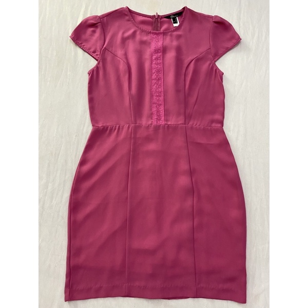 Đầm voan 2 lớp Ninomaxx màu hồng (Size S/ Dơ nhẹ) - Thanh lý vnxk