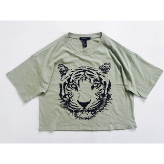 Áo croptop cánh dơi form rộng in con cọp vnxk