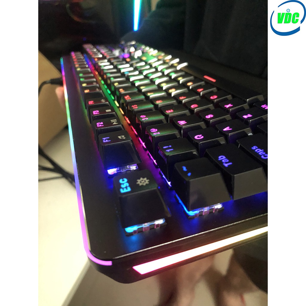 Bàn phím cơ gaming Fuhlen Subverter led RGB - Blue Switch Black - Led 20 chế độ siêu sáng - Ninza phân phối - BH 2 năm