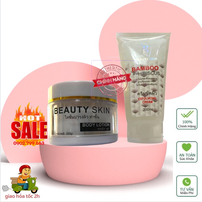Kem body beauty skin trắng da, dưỡng ẩm dưỡng trắng da toàn thân, kem dưỡng thể