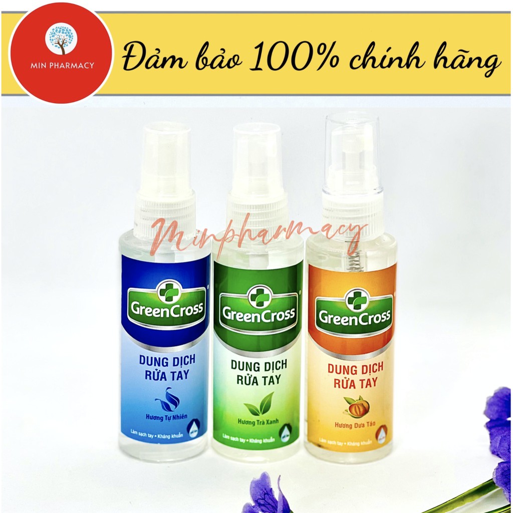 XỊT RỬA TAY DIỆT KHUẨN GREEN CROSS (NHIỀU MÙI HƯƠNG) CHAI 70ml - Minpharmacy