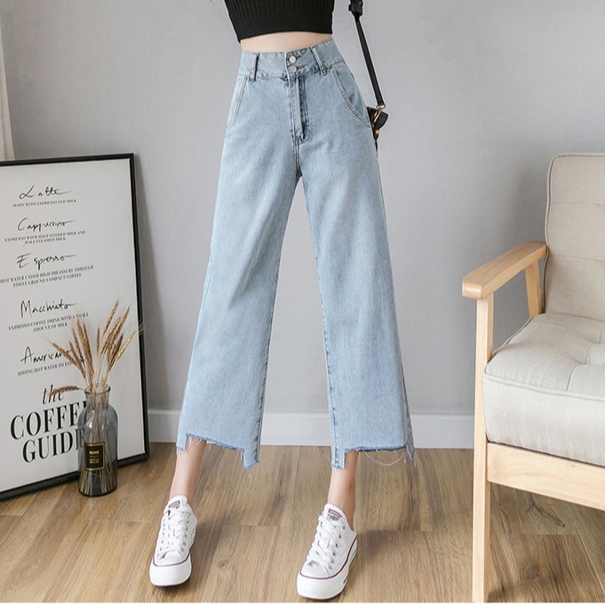 Ulzzang ( 얼짱) - QUẦN JEANS NỮ NGỐ ỐNG SUÔNG BASIC (CHẤT BAO DÀY)