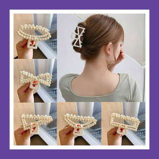 Kẹp tóc càng cua đính ngọc phong cách hàn quốc