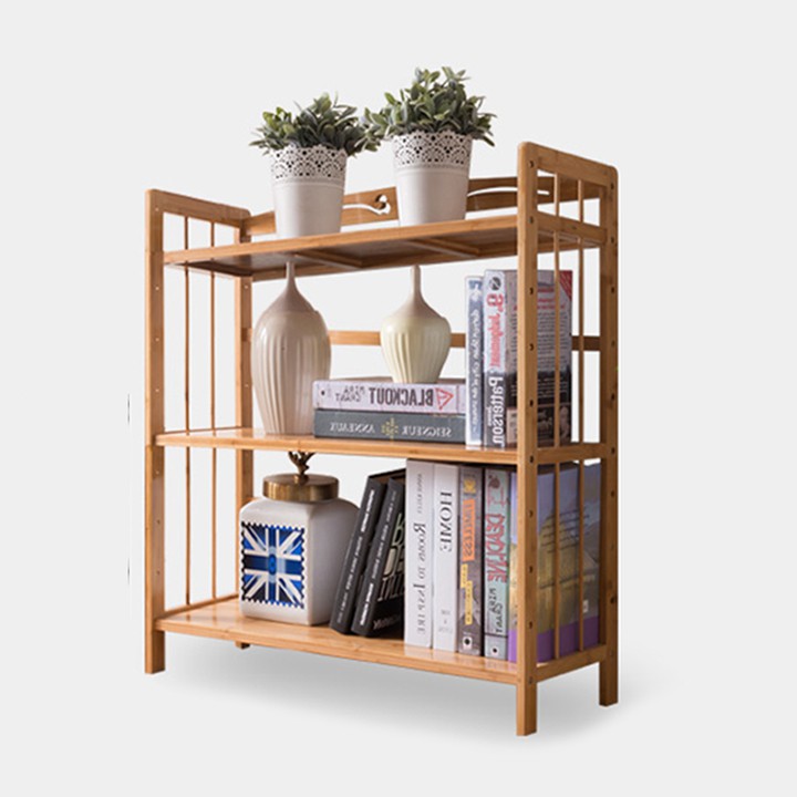 Kệ sách/trang trí bằng tre 3 tầng 80x26x100 -RE0390