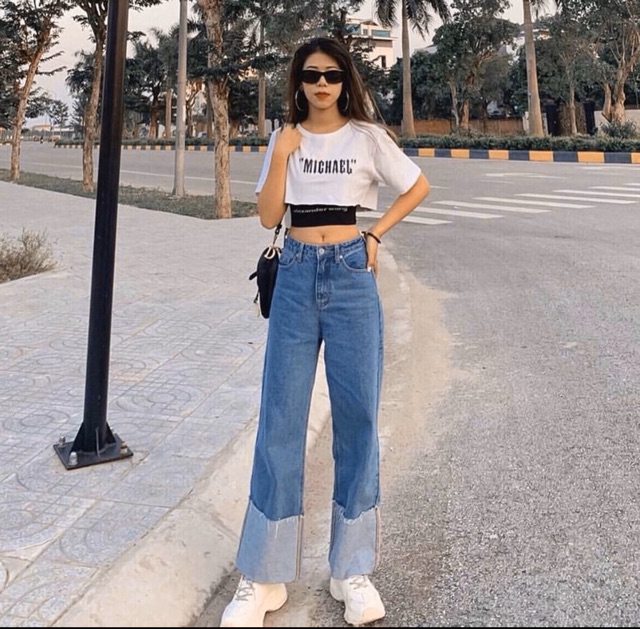 Quần jeans nữ xắn lai chất loại 1