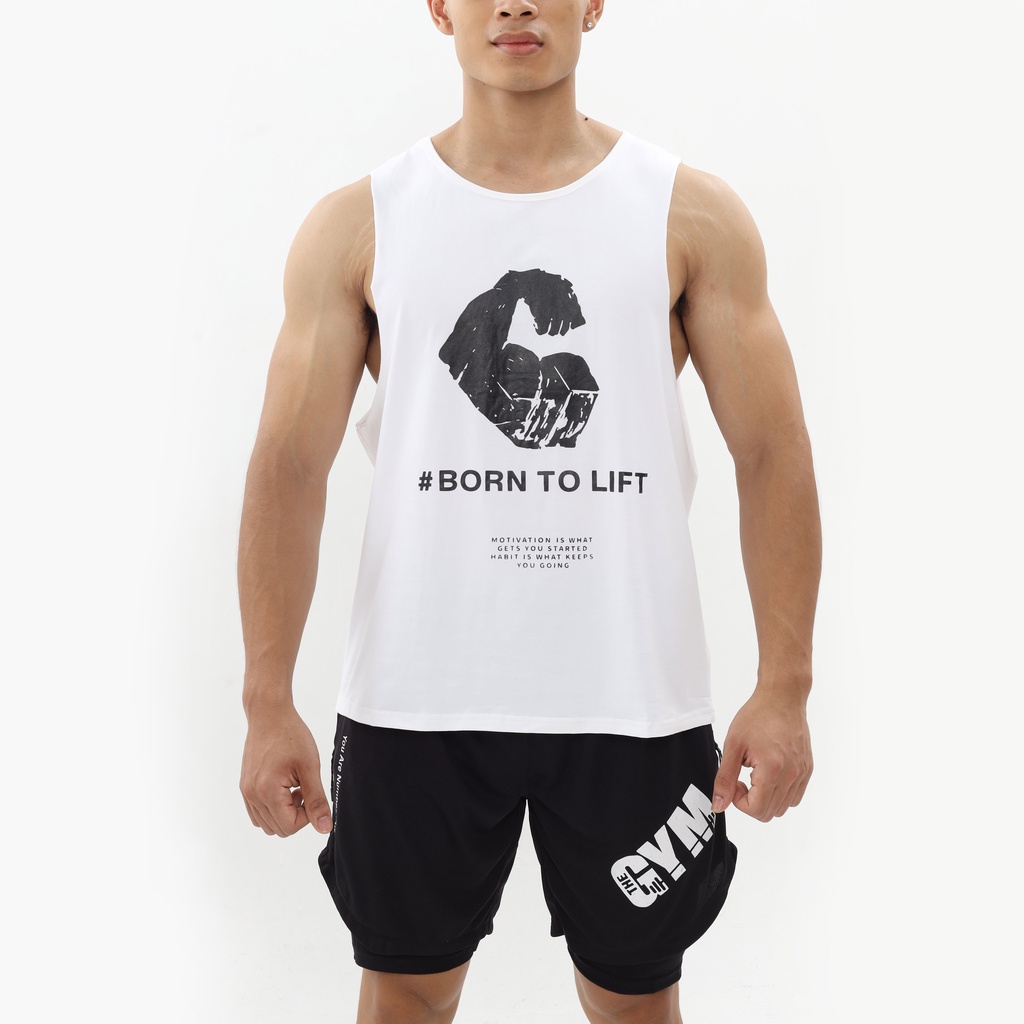 Áo Tanktop Nam Born To Lift Mặc Tập Gym,Chạy Bộ Chất Cotton Cao Cấp Thấm Hút Mồ Hôi